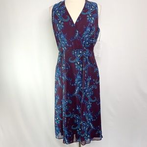 CAbi Treasure Dress Size 8  Purple Paisley Print